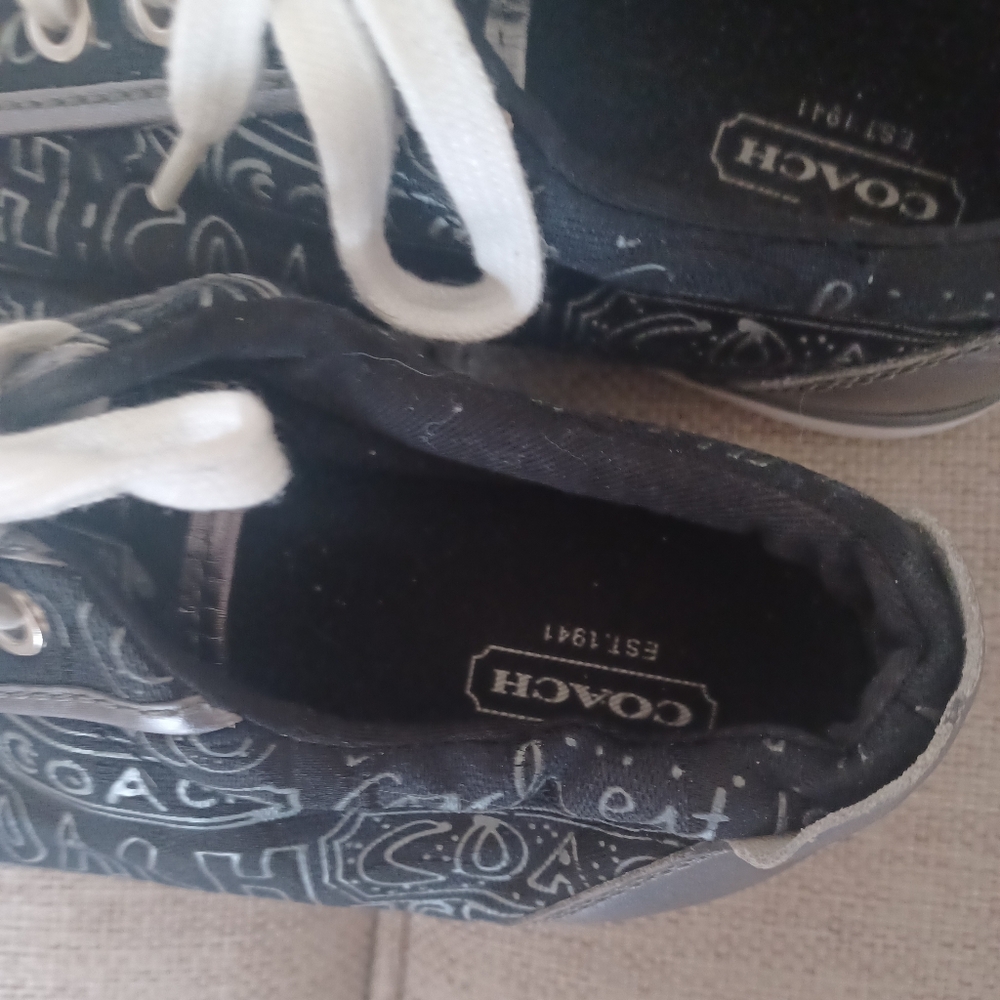 Coach Black And Silver Bandana-Print Low Top Sneakers - Picture 3 of 8